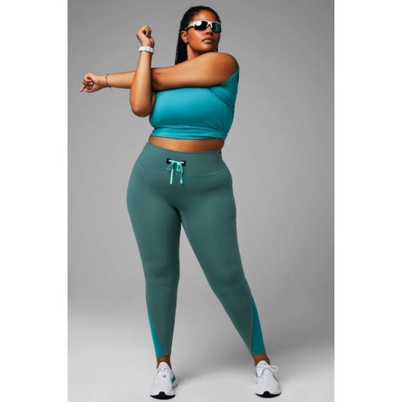 Fabletics Motion365 Stride 9 Storm Slate Ocean Eyes High-Waisted Legging Sz 3X - Picture 1 of 12